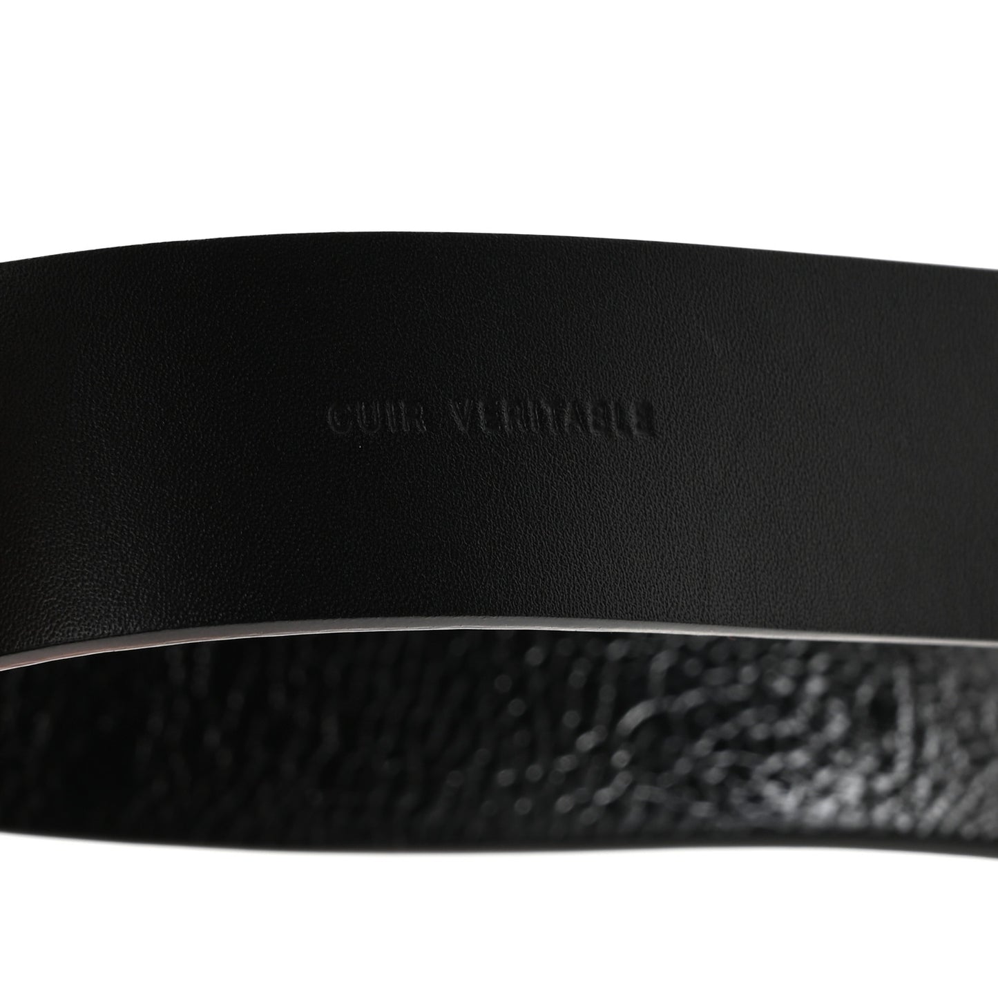 Glazed Calfskin CC Belt 90 36 Black
