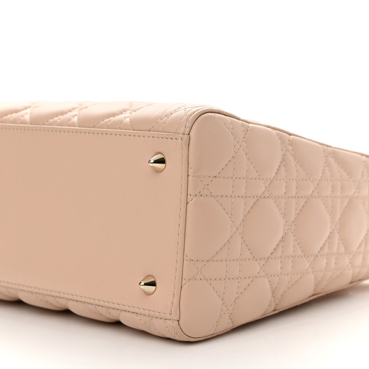 Lambskin Cannage Medium Lady Dior Rose Poudre