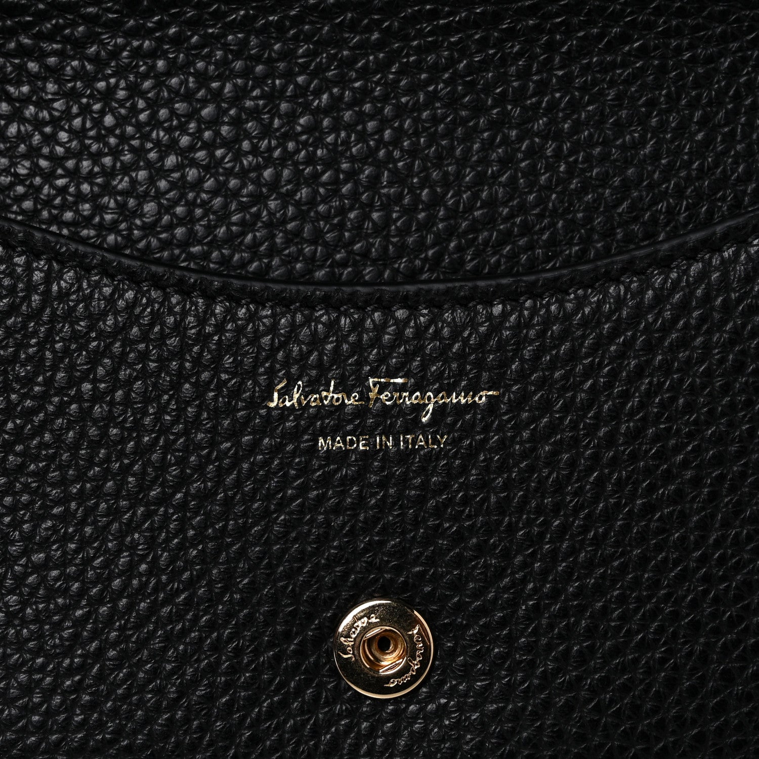 Salvatore Ferragamo Calfskin City Wallet On Chain Black 5 of 8