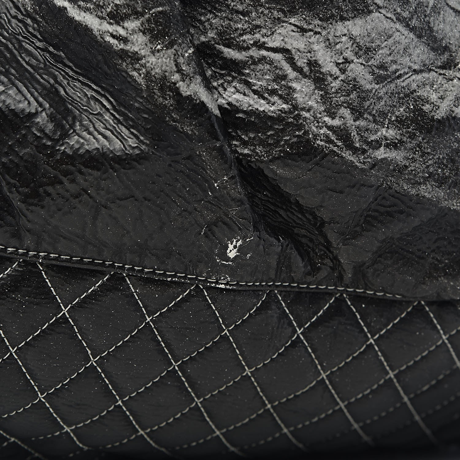 Chanel Vinyl Quilted Melrose Degrade Tote Black 8 of 13
