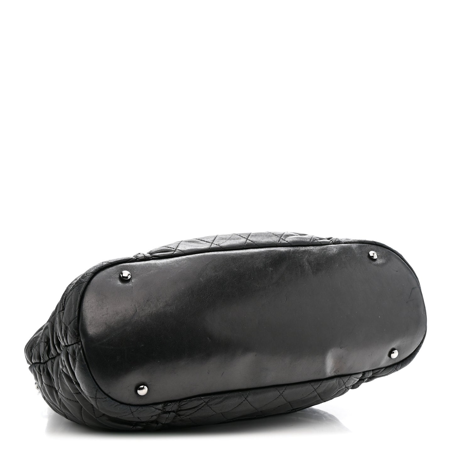 Lambskin Quilted Sharpei Frame Tote Black