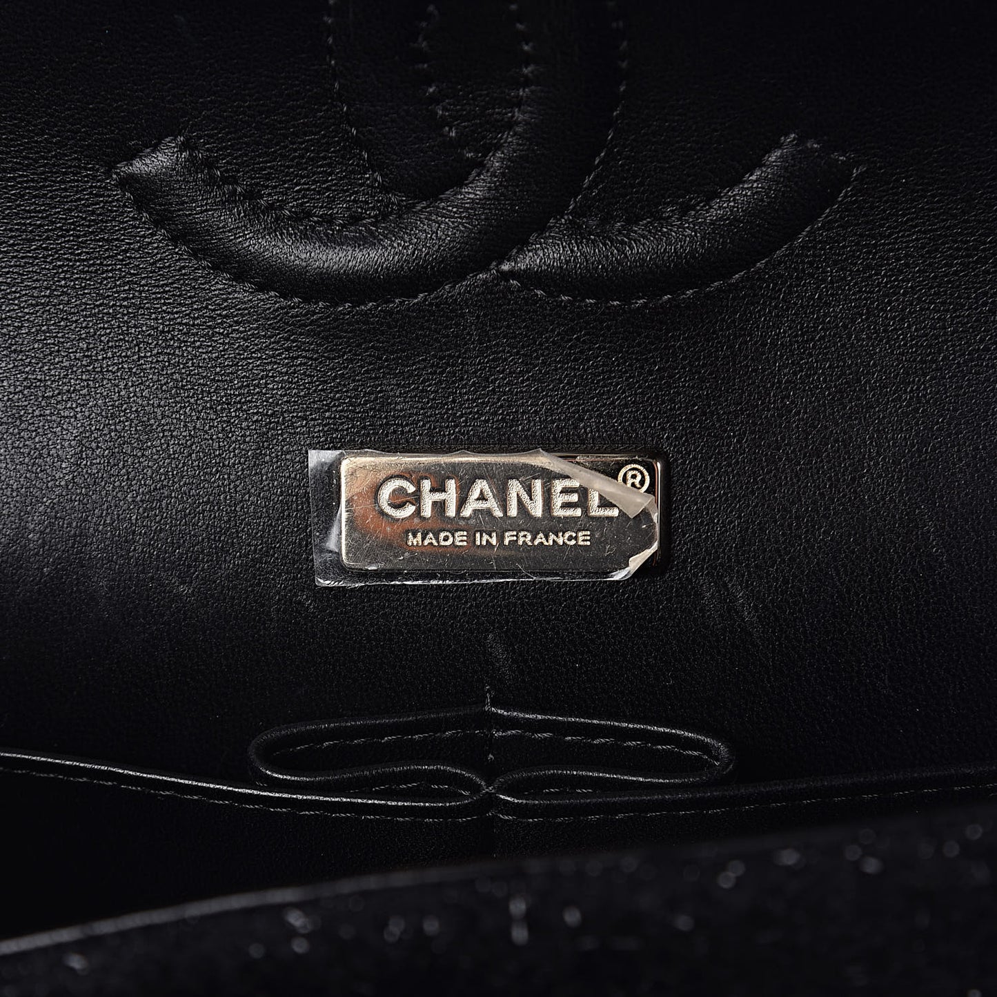 Tweed Lambskin Charms Embroidered Medium Double Flap Black