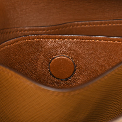 Prada Saffiano Cuir Twist Lock Chain Flap Crossbody Bag Caramel 10 of 10