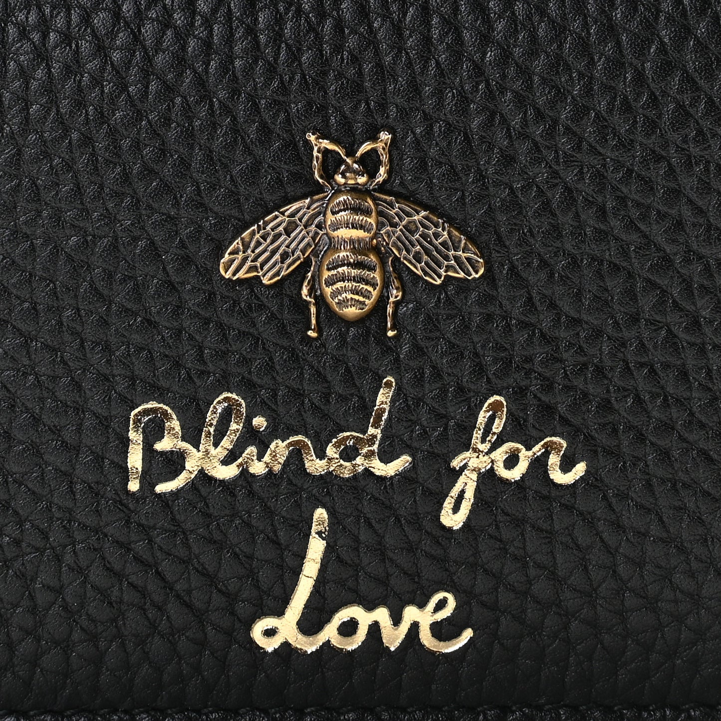 Pebbled Calfskin Animalier Card Case Black