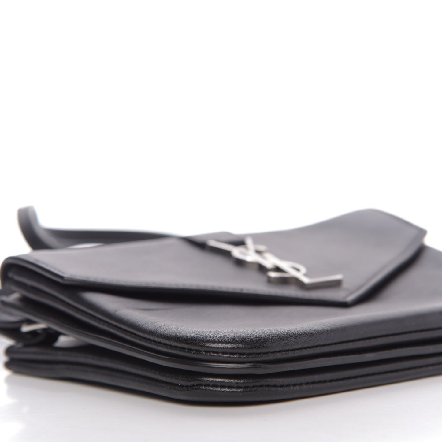 Calfskin Monogram Tri Pocket Crossbody Bag Black