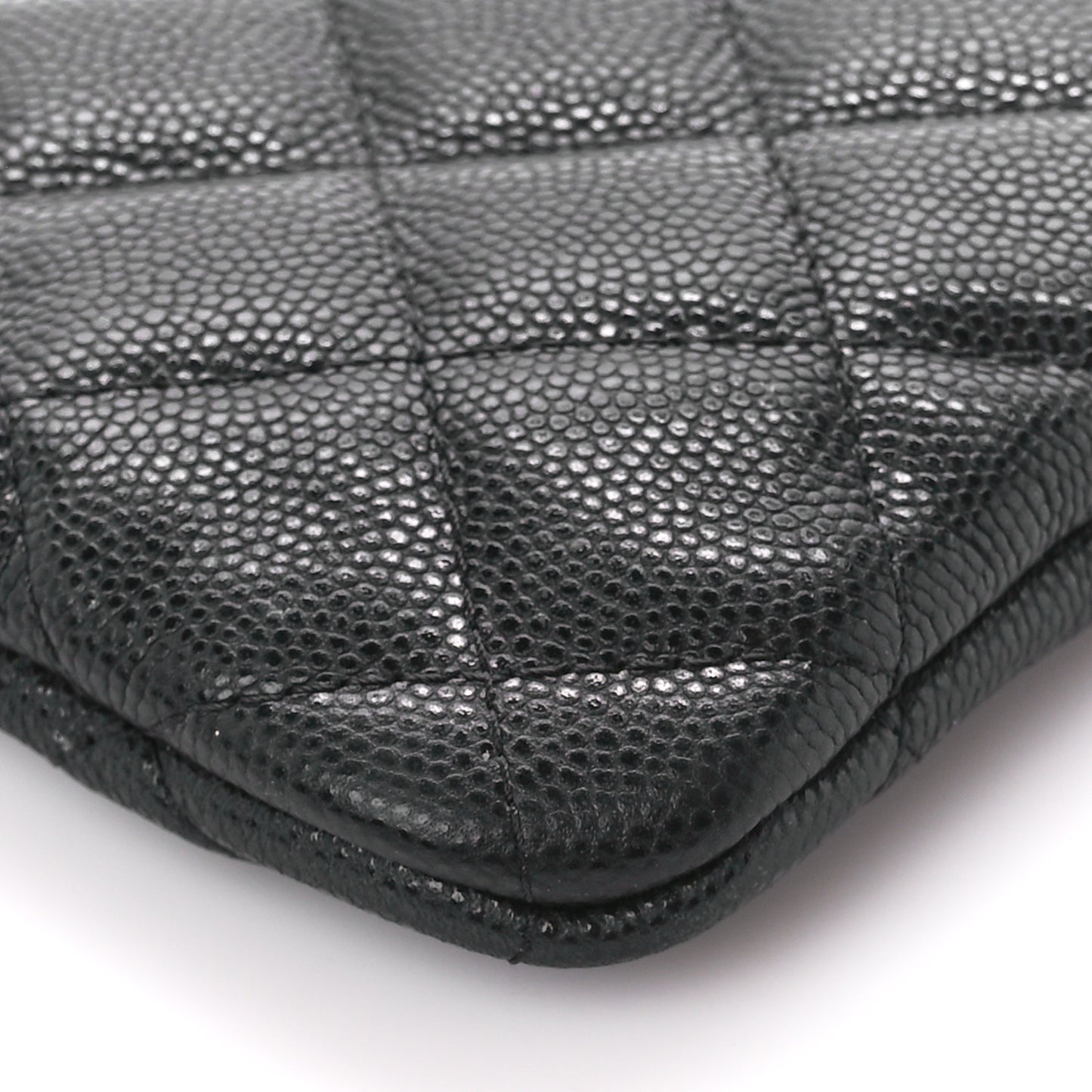 Caviar Quilted Small Cosmetic Case Black