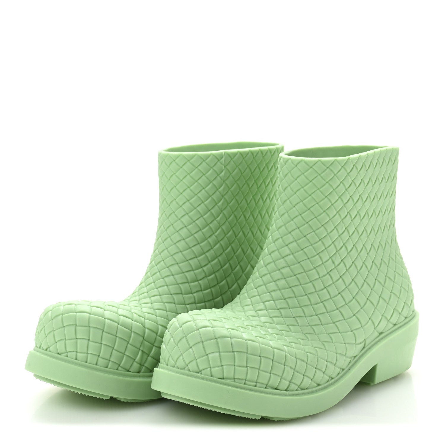 Bottega Veneta Rubber Intreccio Fireman Ankle Boots 38 Siren 4 of 8