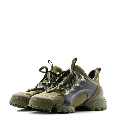 Christian Dior Neoprene Rubber Womens D-Connect Sneakers Kaki 3 of 8