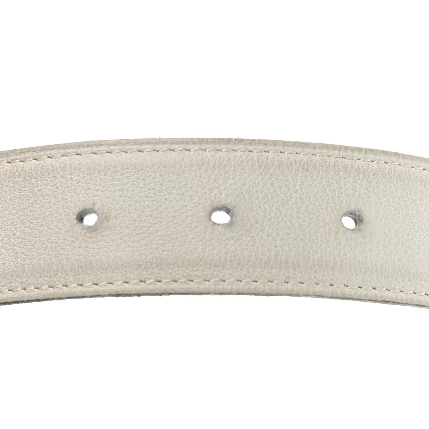 Swift Epsom Strie 32mm H Belt 85 White Blue Jean