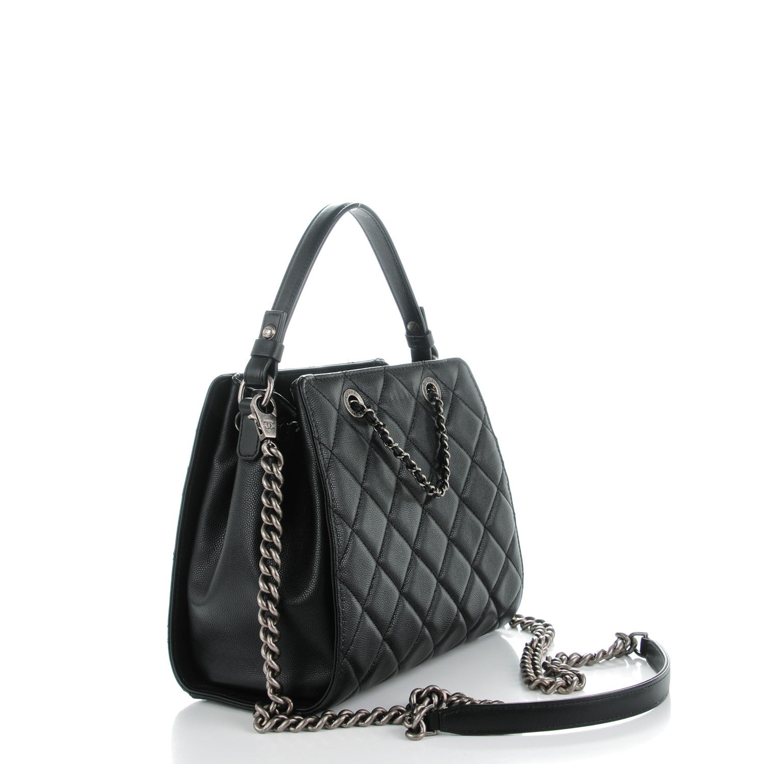 Chanel Caviar Quilted Small CC Bucket Bag Black 3 of 7