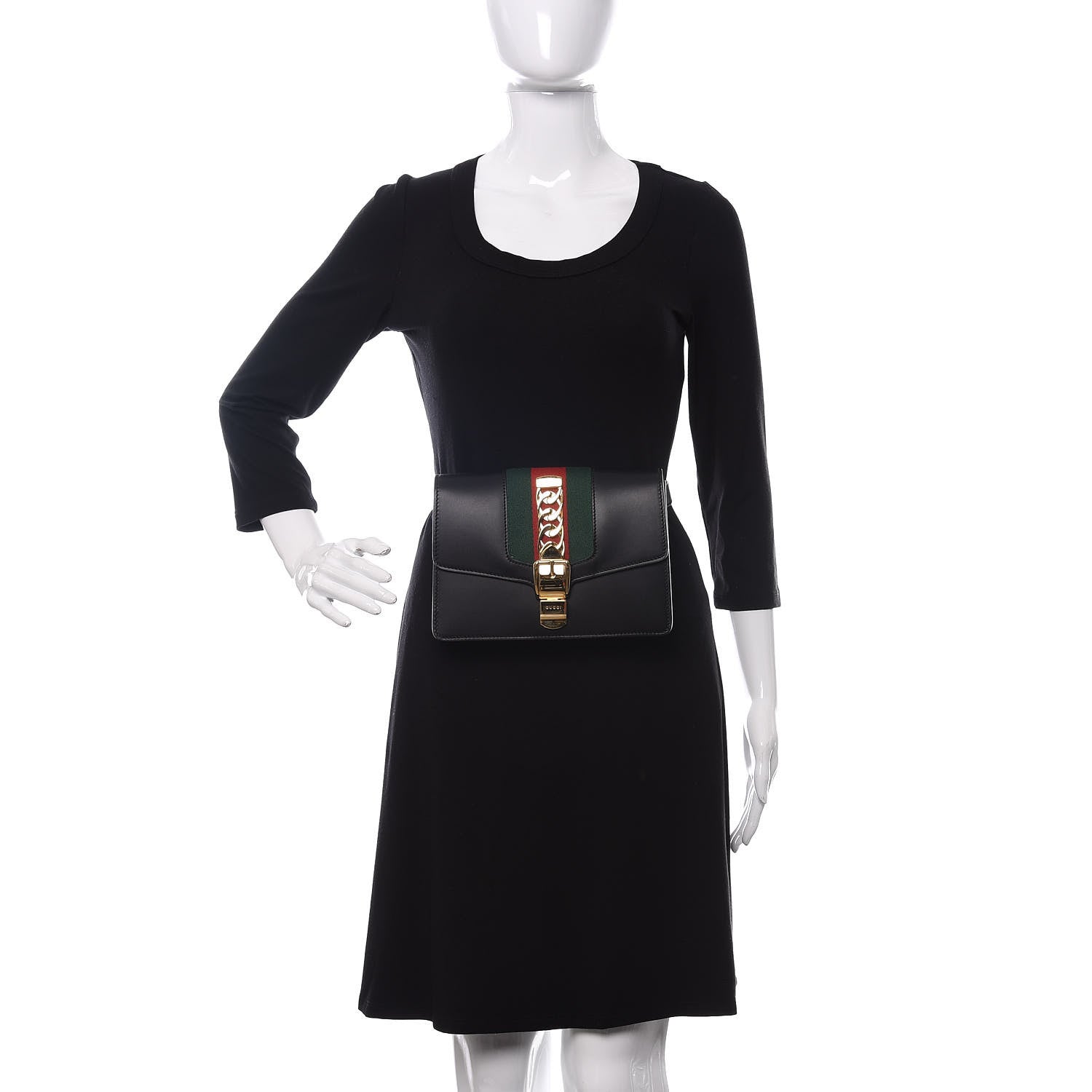 Gucci Calfskin Sylvie Belt Bag Black 2 of 10