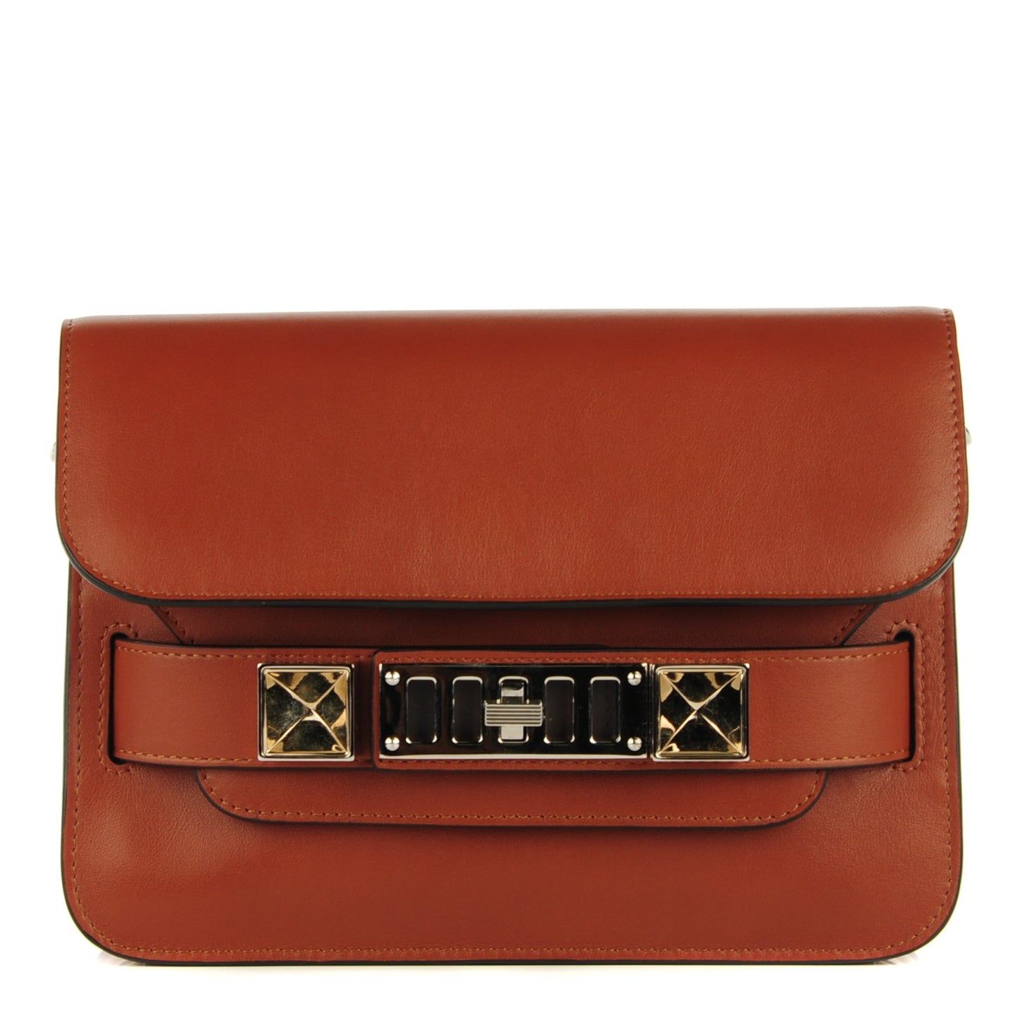 Calfskin Mini PS11 Classic Shoulder Bag Saddle