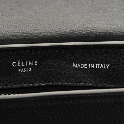 Celine Drummed Calfskin Suede Small Trapeze Black 6 of 8