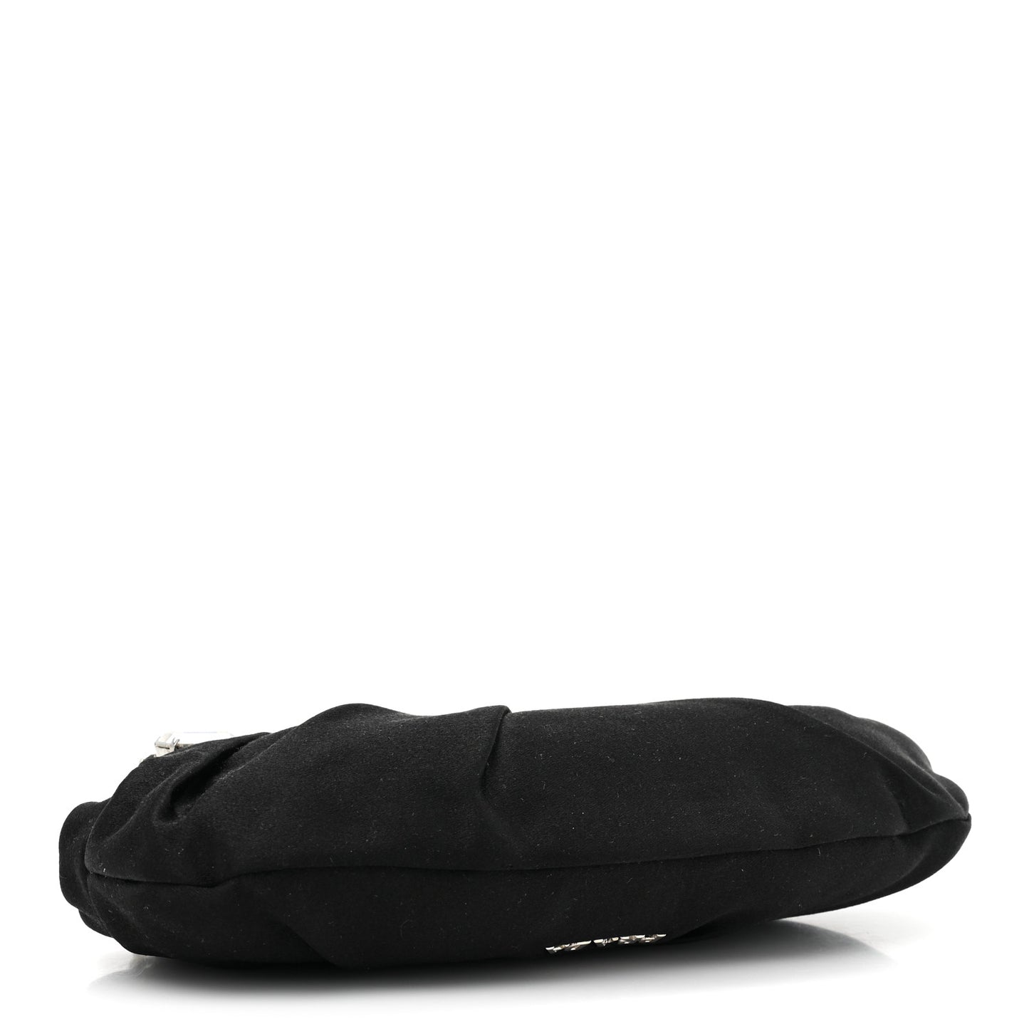 Satin Crystal Clutch Black