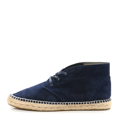 Chanel Suede Lace Up Espadrilles 42 Dark Navy Blue 1 of 13