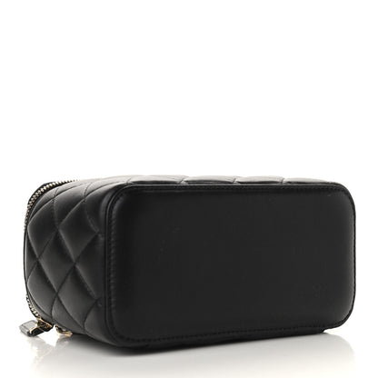 Chanel Lambskin Quilted Pearl Crush Small Vanity Case With Chain Black 4 of 9