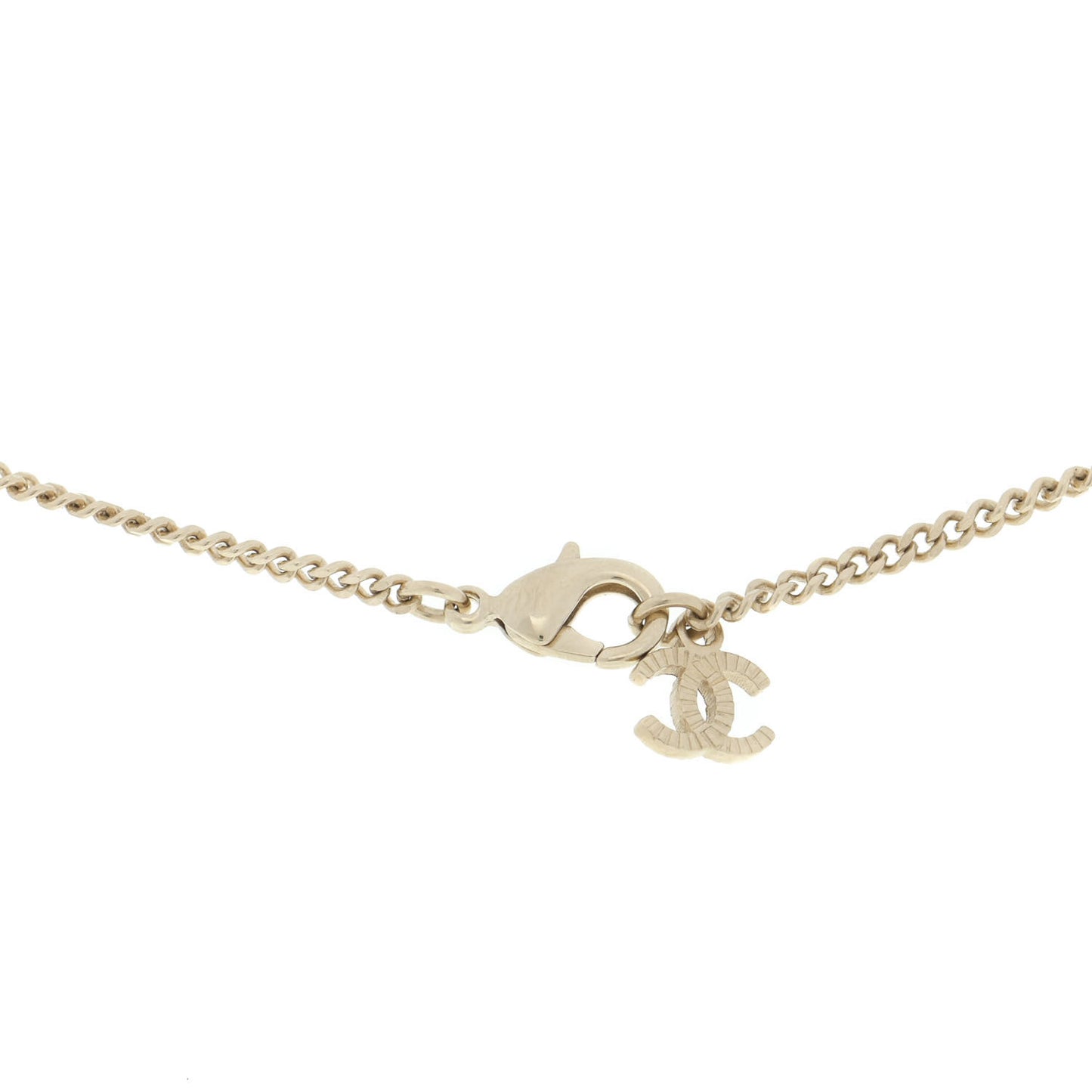 Crystal Pearl CC Candy Camellia Necklace Gold Black