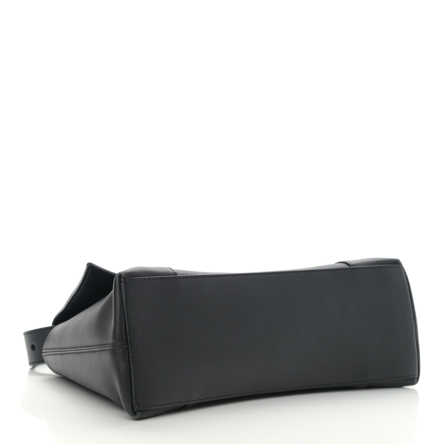 Semi Shiny Smooth Calfskin Monochrome Small Downtown Shoulder Bag Black