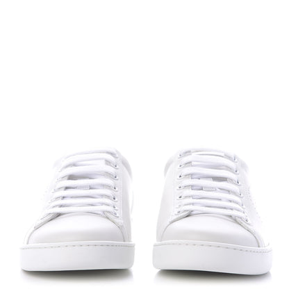 Gucci Calfskin Interlocking G Perforated Womens Ace Sneakers 37 White Grey Sky 2 of 11