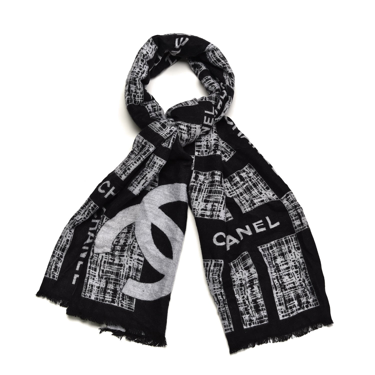 Chanel Cashmere CC Scarf Black 1 of 4