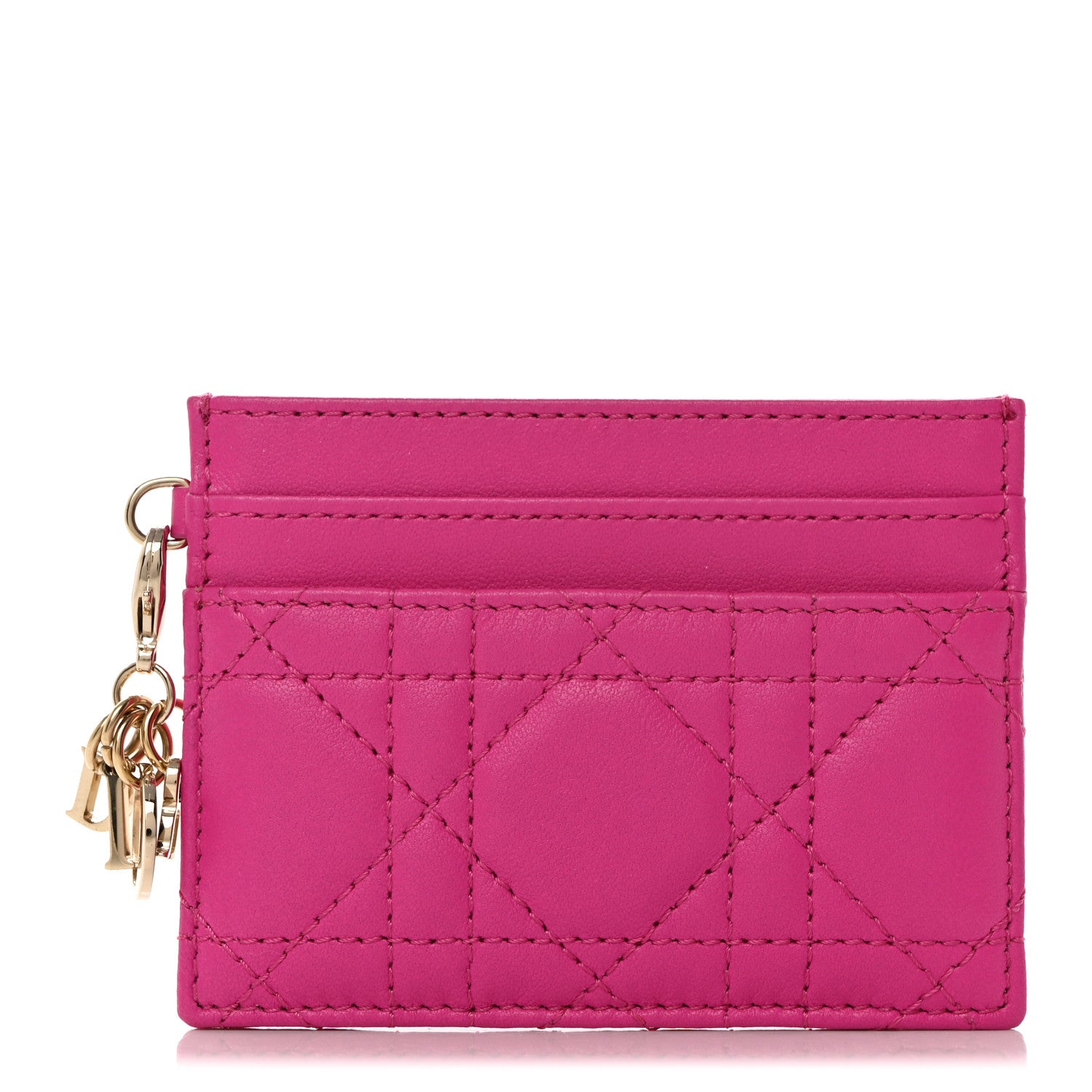 Christian Dior Lambskin Cannage Lady Dior Card Holder Rani Pink 1 of 7