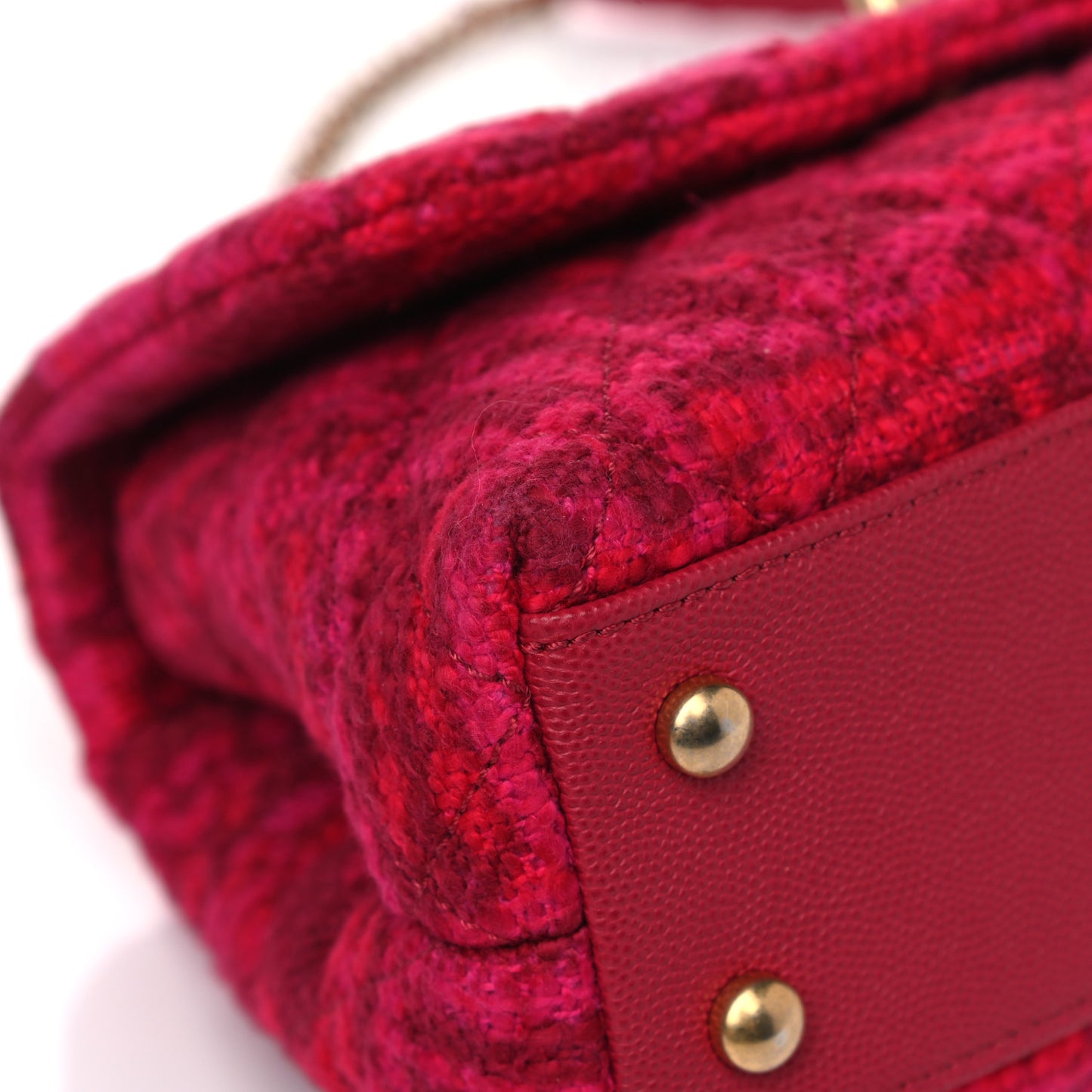 Tweed Mini Coco Handle Flap Red