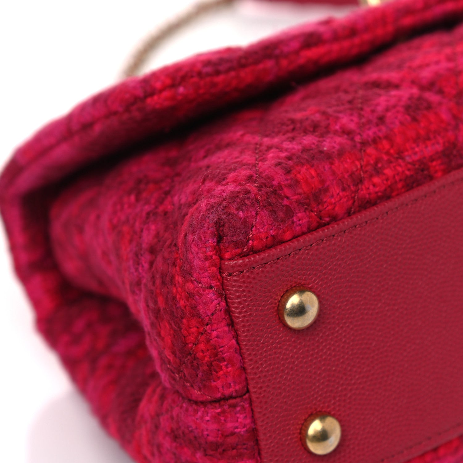 Chanel Tweed Mini Coco Handle Flap Red 6 of 9