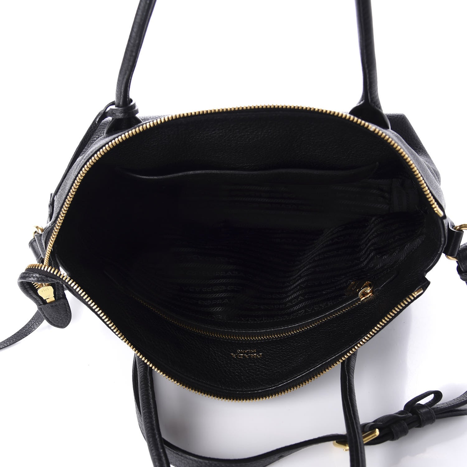 Prada Vitello Daino Tote Black 5 of 10