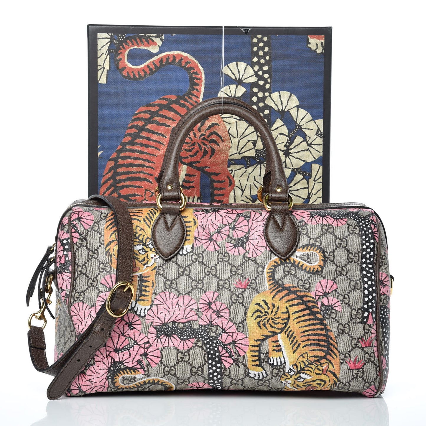 GG Supreme Monogram Bengal Medium Boston Beige PInk