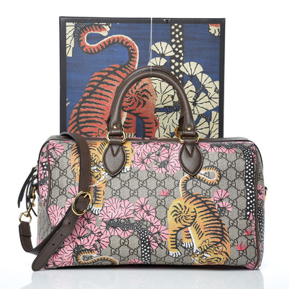 Gucci GG Supreme Monogram Bengal Medium Boston Beige PInk 13 of 13