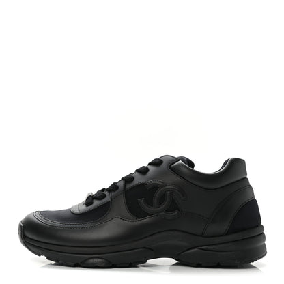 Chanel Lambskin Fabric CC Sneakers 39 Black 1 of 8