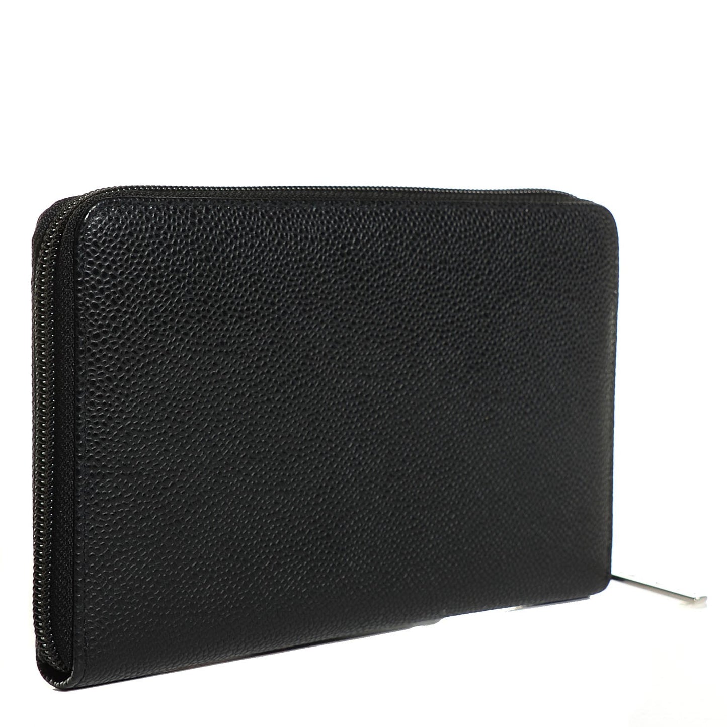 Caviar Large Timeless CC Zip Around Wallet Black