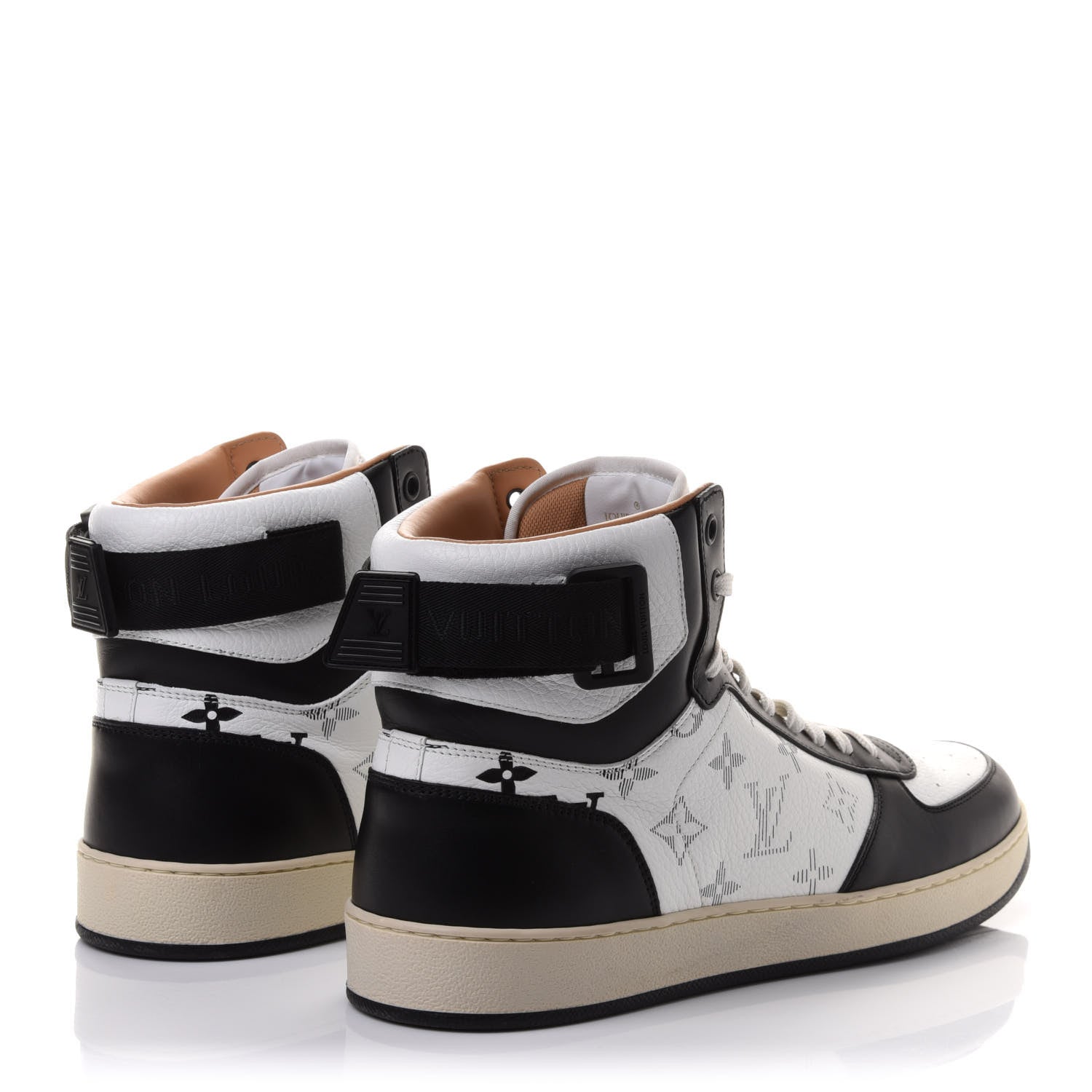 Louis Vuitton Calfskin Monogram Mens Rivoli High Top Sneakers 8 4 of 9