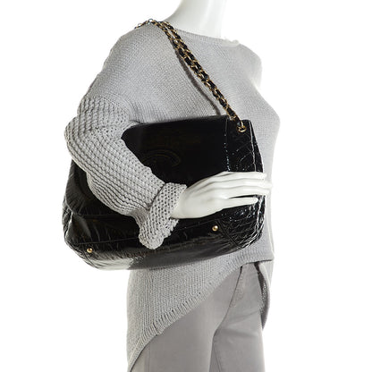 Chanel Vinyl Rock and Chain XL Flap Black 2 of 8
