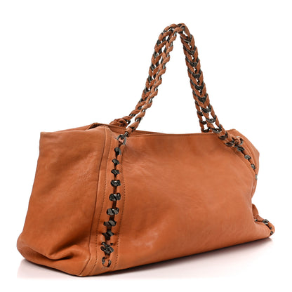 Chanel Calfskin Large East West Modern Chain Tote Dark Beige 3 of 10
