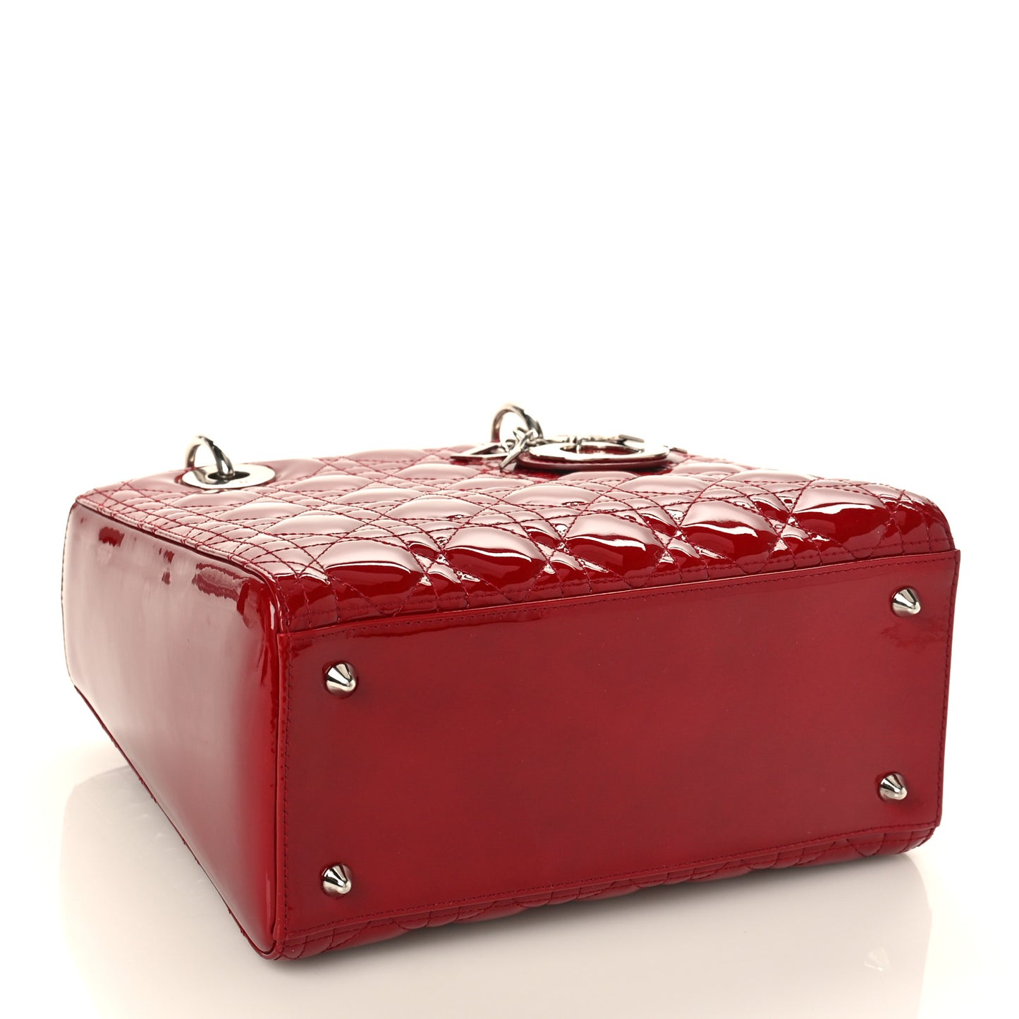 Patent Cannage Medium Lady Dior Red
