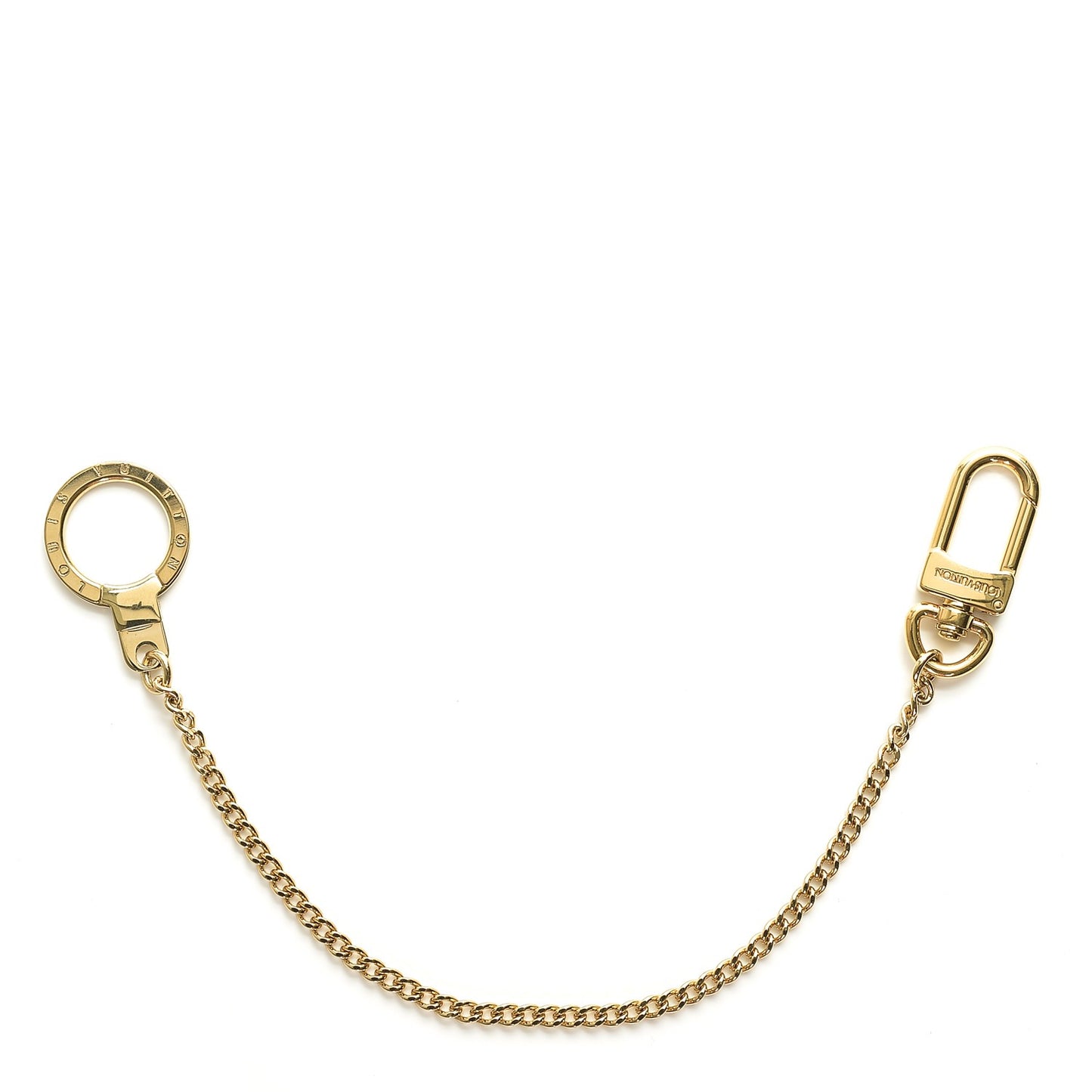 Metal Pochette Extender Key Ring Chain Gold