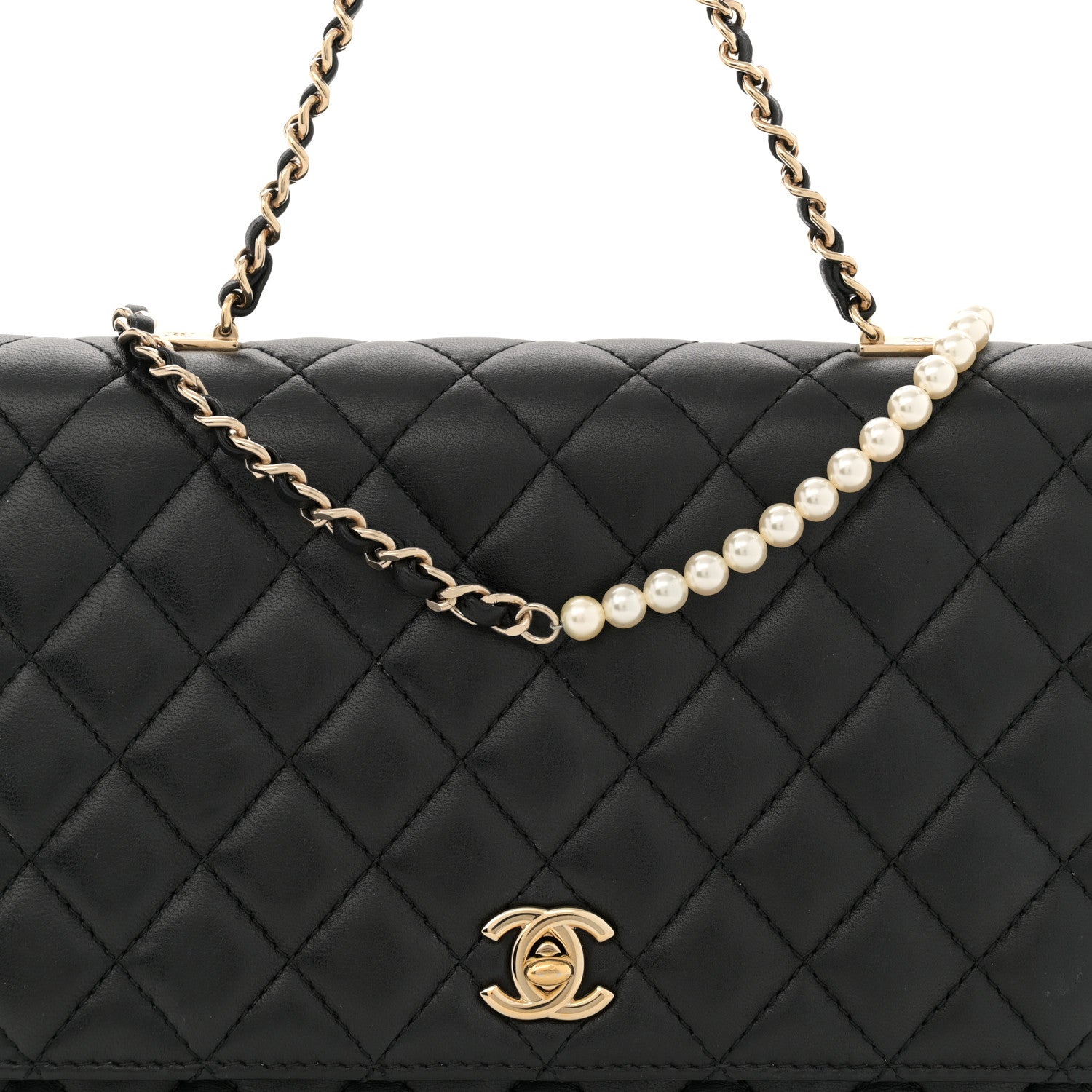 Chanel Lambskin Quilted Fantasy Pearl Flap Black 8 of 13