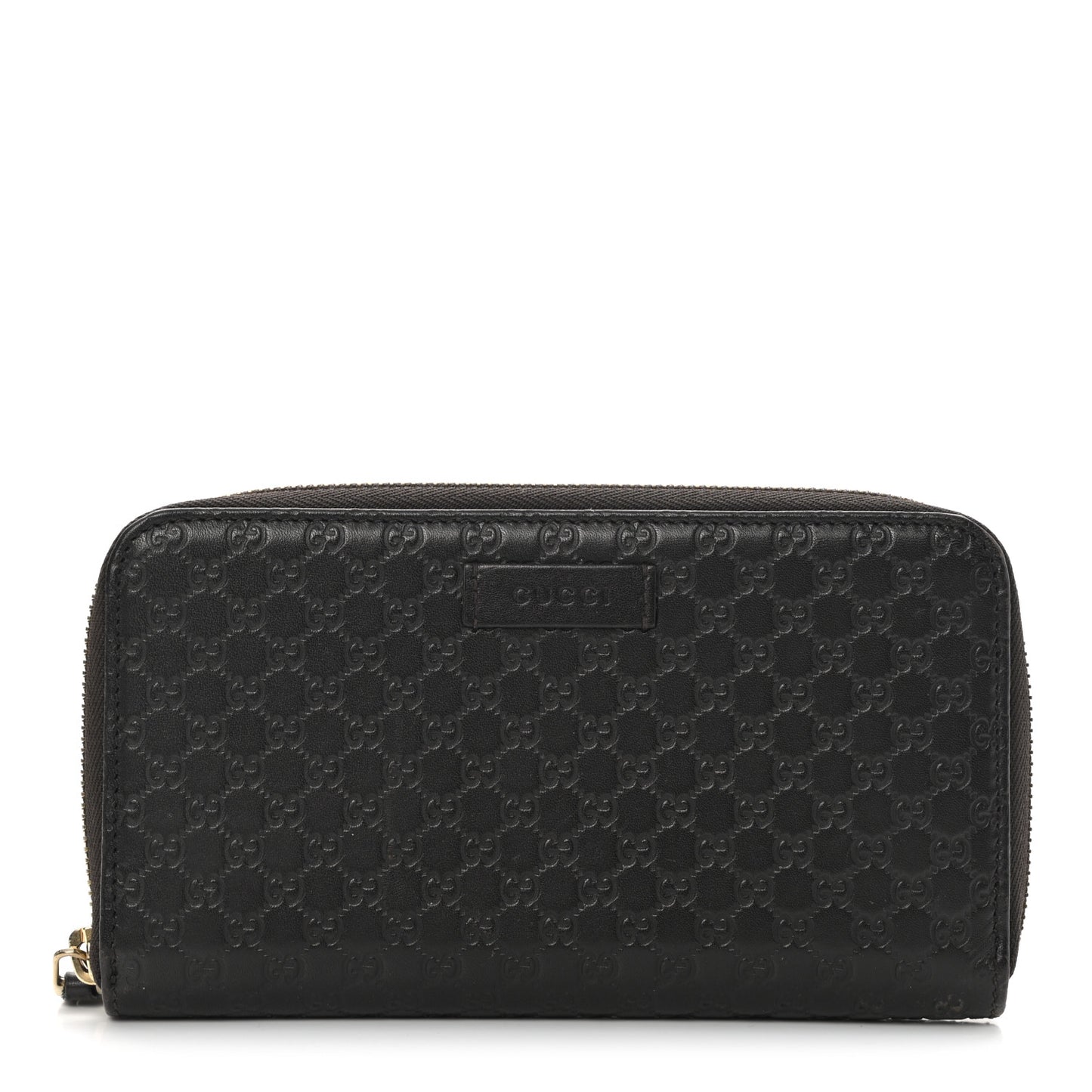 Microguccissima Zip Around Wallet Black