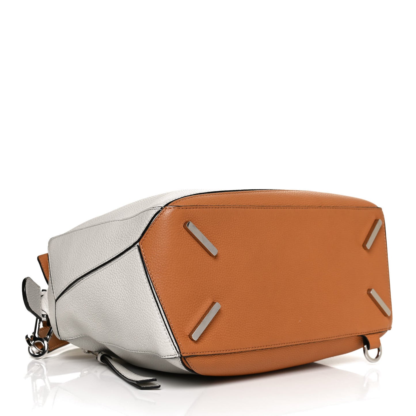 Calfskin Medium Puzzle Bag Tan Soft White
