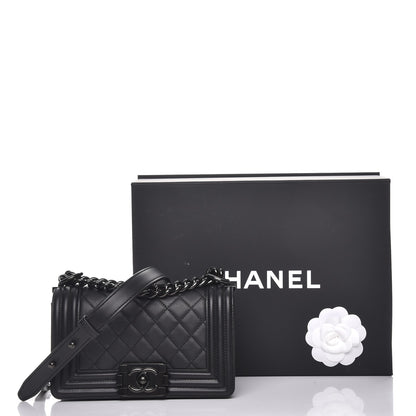Chanel Calfskin Quilted Small Boy Flap So Black 9 of 9