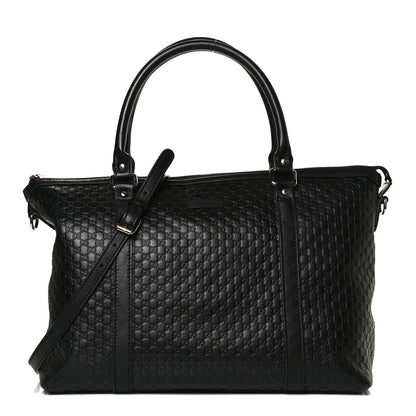 Gucci Soft Microguccissima Medium Zippered Satchel Black 1 of 17