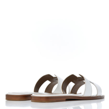 Hermes Box Calfskin Oran Sandals 36 White 4 of 9