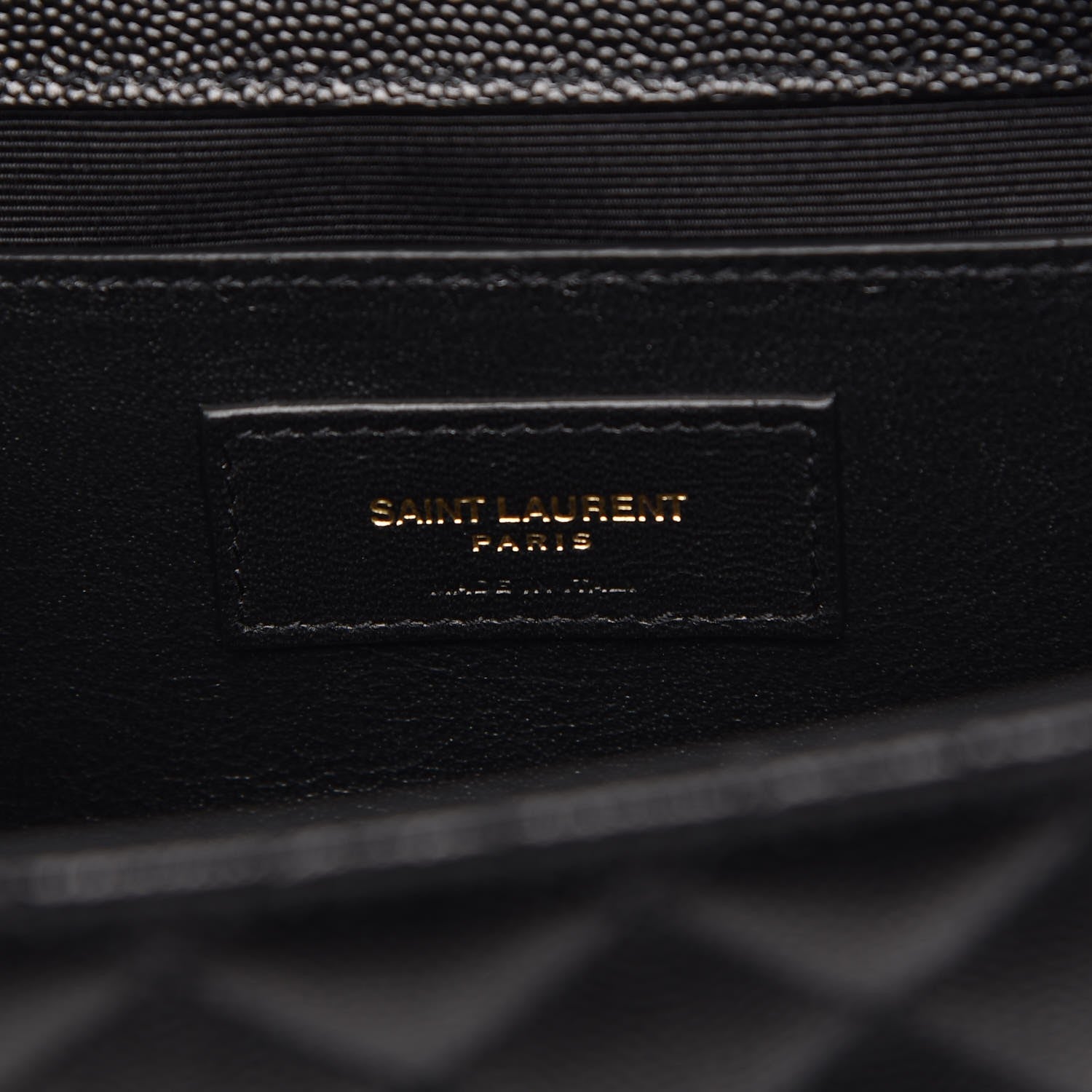 Saint Laurent Grain De Poudre Textured Mixed Matelasse Triquilt Medium Monogram Satchel Black 7 of 8