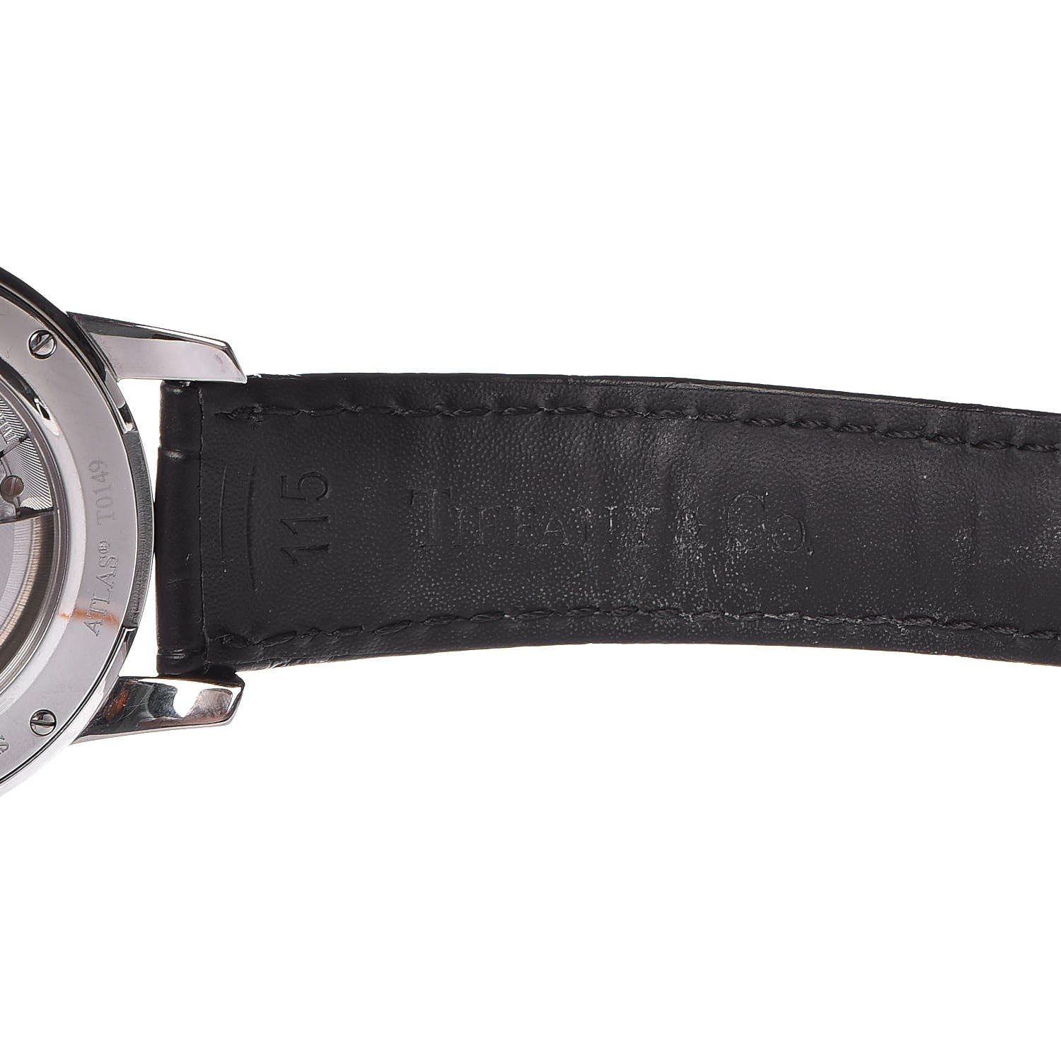 Tiffany Stainless Steel Alligator 37mm Atlas 3-Hand Automatic Watch Black 7 of 9