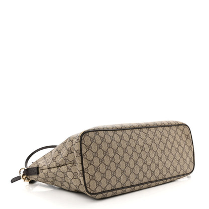 Gucci GG Supreme Monogram Medium Zippered Tote Dark Brown 4 of 20