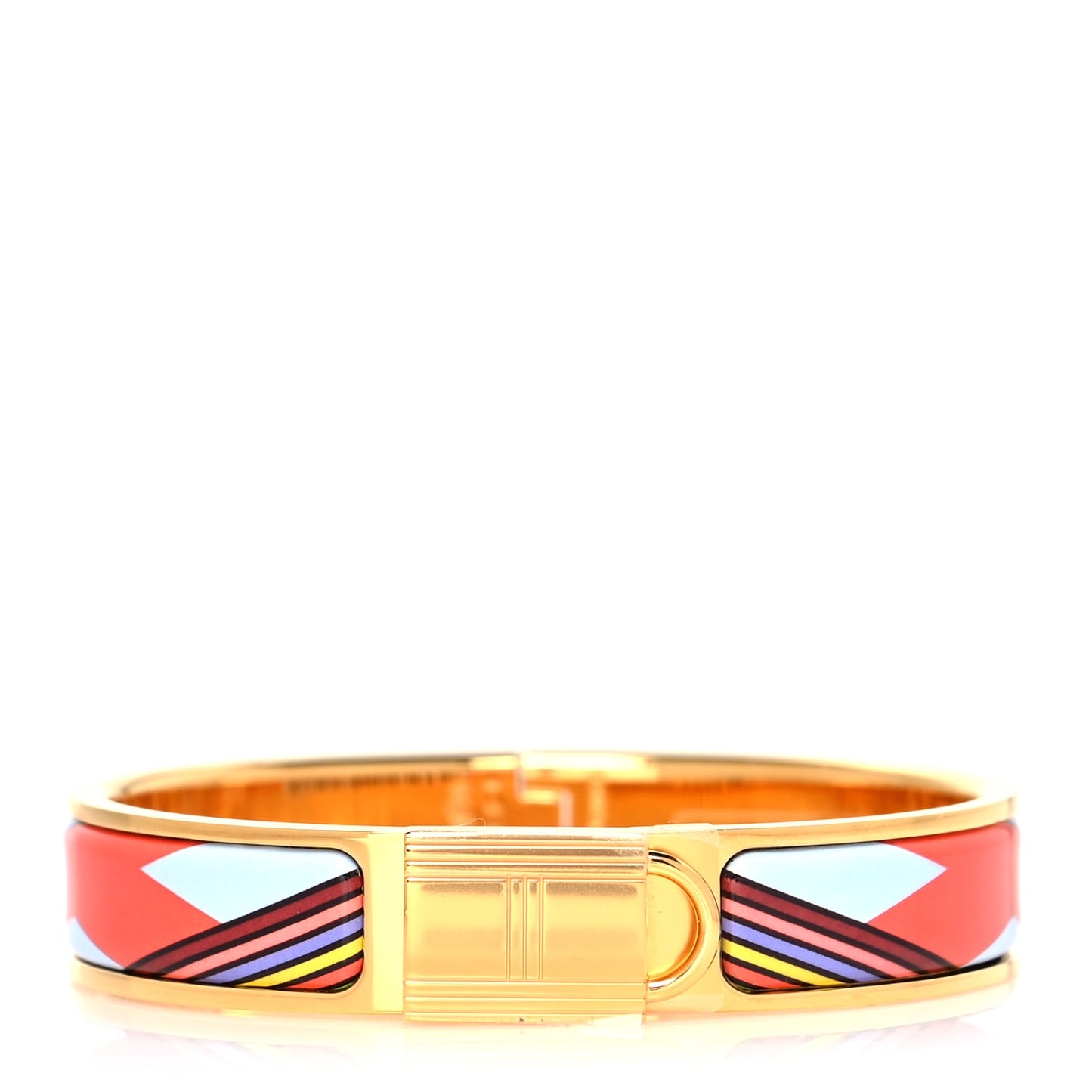 Enamel Printed H en Bias Narrow H Vibration Clic Cadenas Bracelet PM Amazone Pop