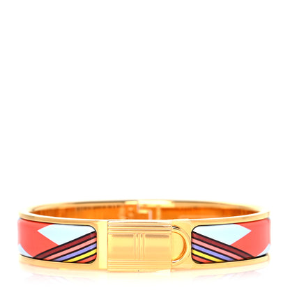Hermes Enamel Printed H en Bias Narrow H Vibration Clic Cadenas Bracelet PM Amazone Pop 1 of 6