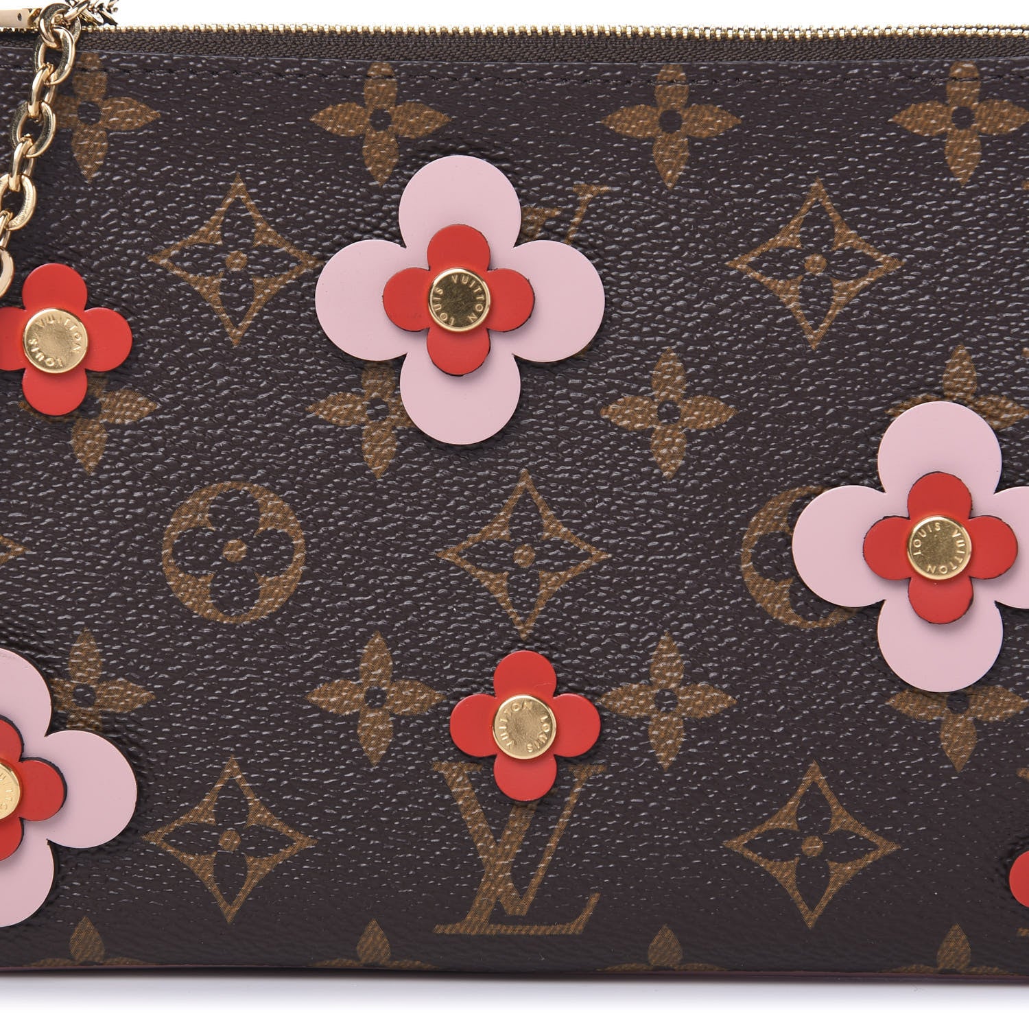 Louis Vuitton Monogram Blooming Flowers Double Zip Pochette 12 of 13