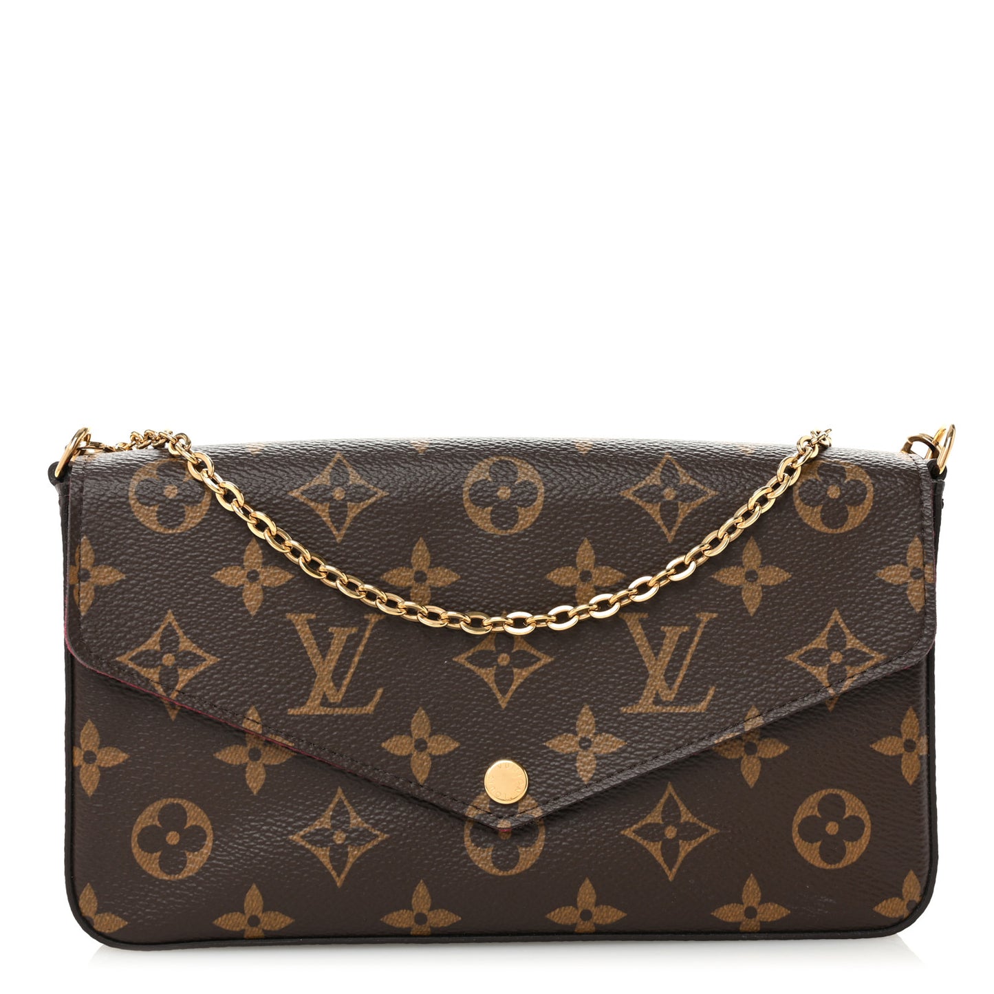 Monogram Pochette Felicie Chain Wallet Fuchsia